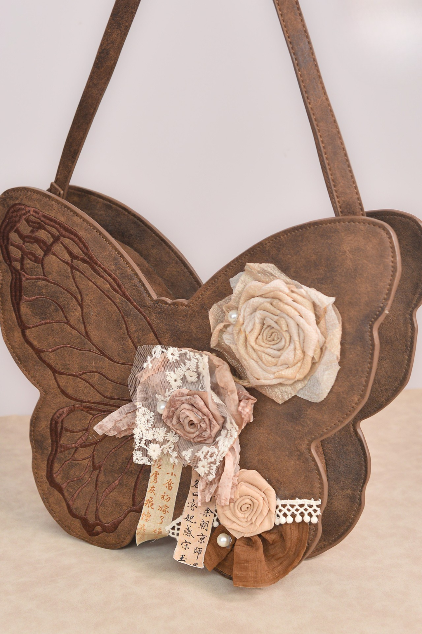 Retro Brown Butterfly One Shoulder Bag