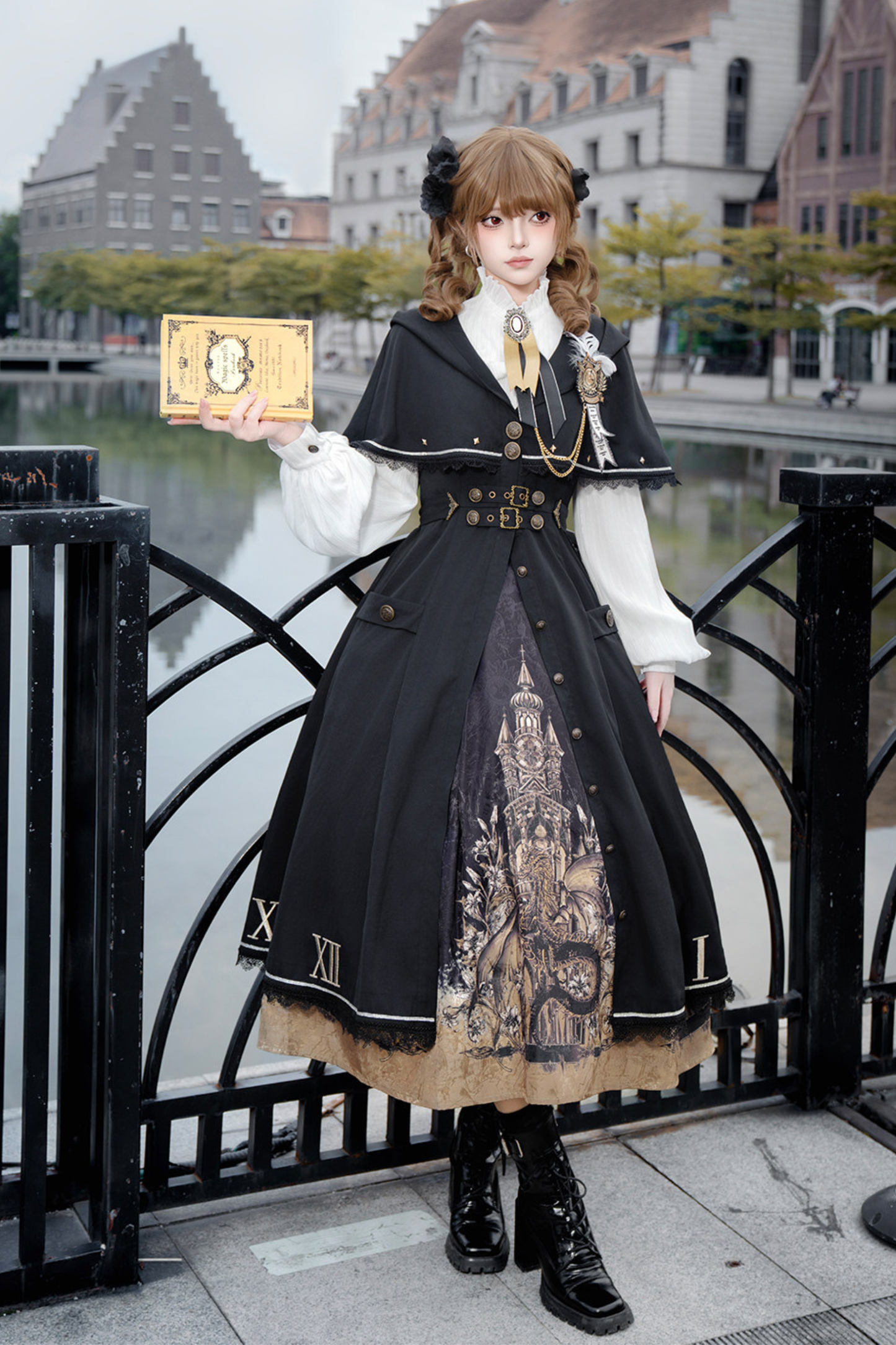 Dragon Aria Lolita Cape Coat + Top + Skirt