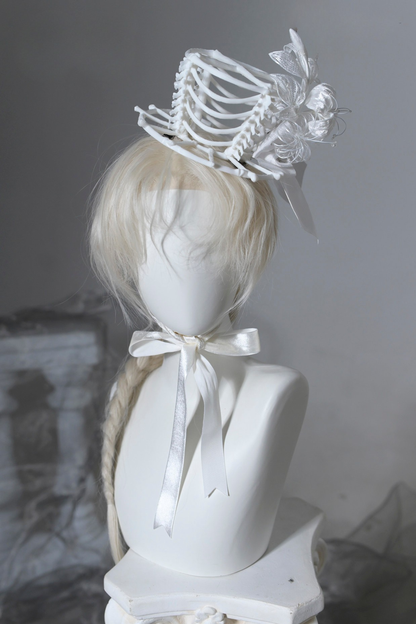 [pre-order Deadline: June 8] Phantom Knight Series Flower Veil Skeleton Hat + Mini Hat