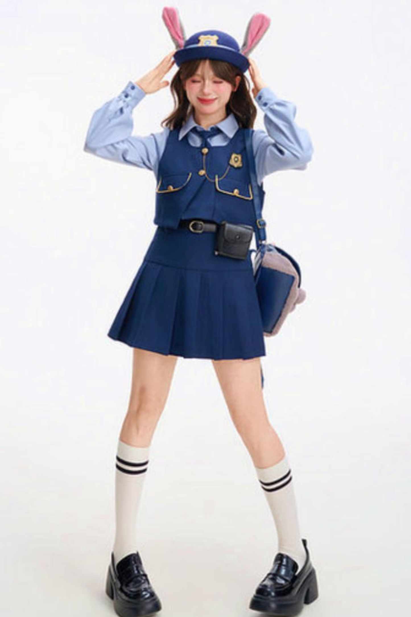 Bunny Police Shirt + Skirt + Vest