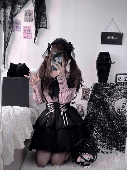 Jirai Blouse + Suspender Skirt Set