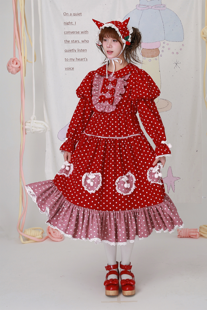 Retro Girly Dot Ribbon Dress