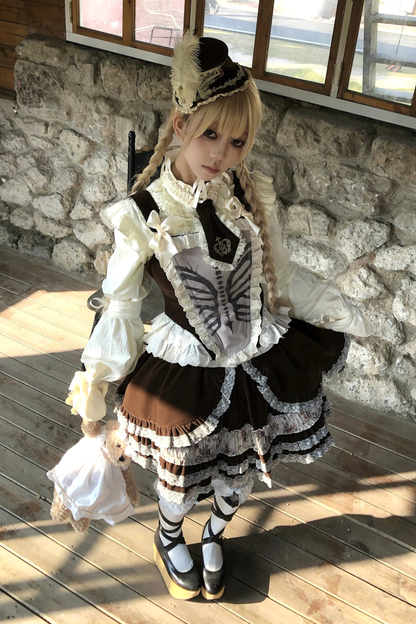 Bone Print Velvet Corset Vest