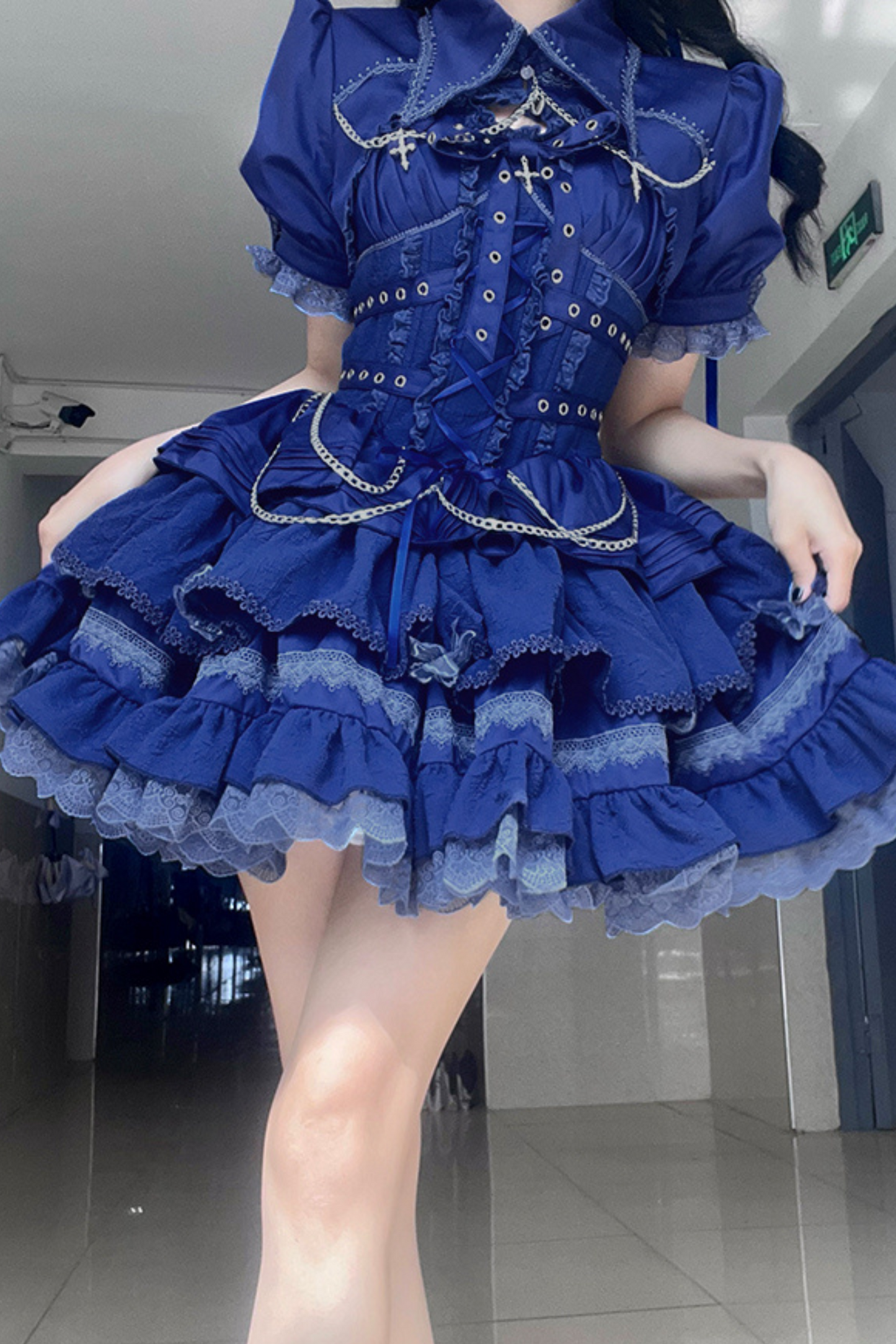 Contrast Cross Jsk Gothic Lolita Dress