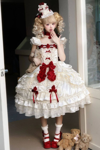 Sweet Pure Lolita Dress + Tail + Ribbon