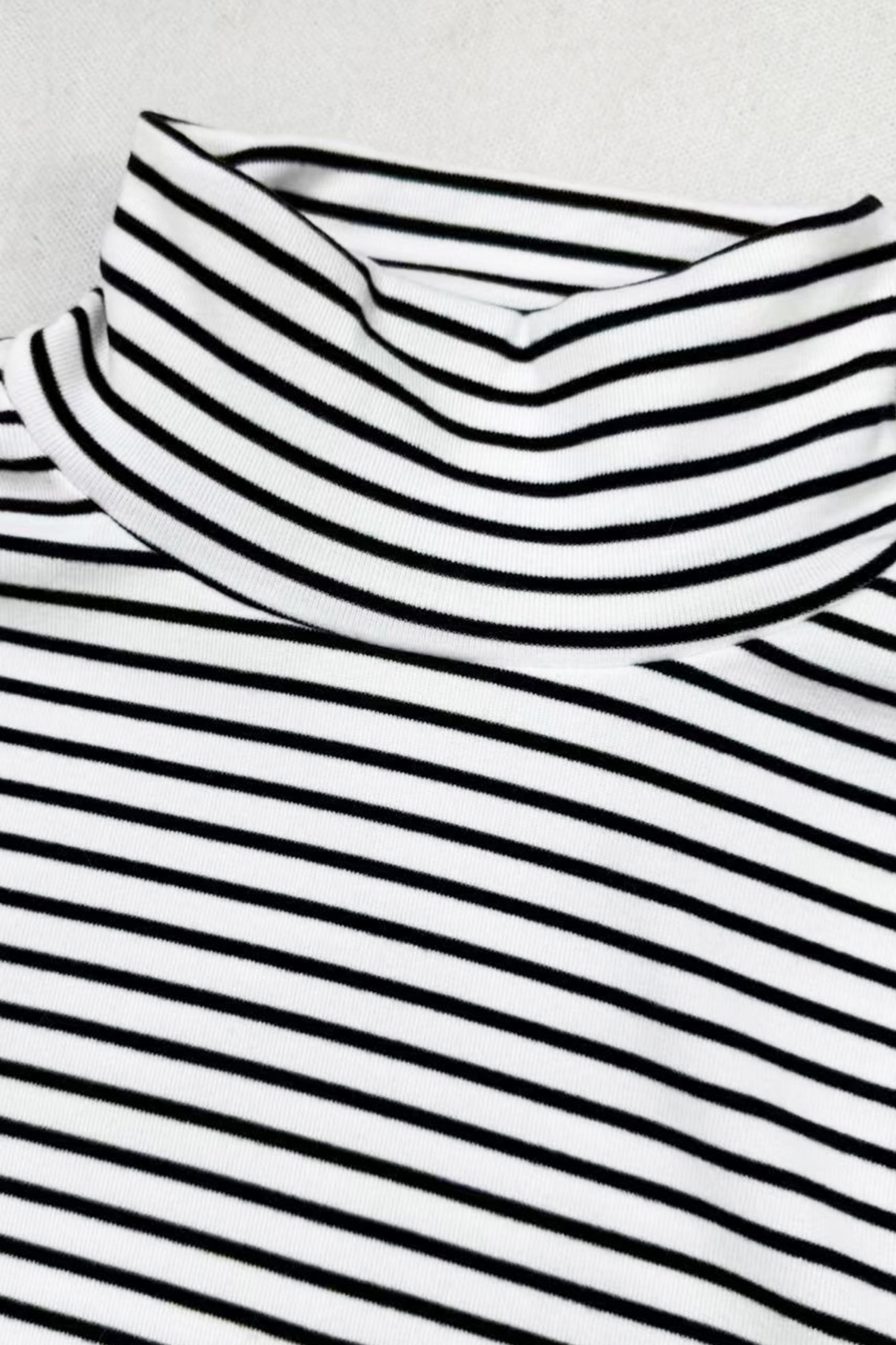 Striped High Neck Slim Top