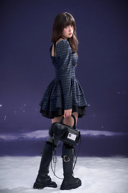 Night Princess Plaid Dress