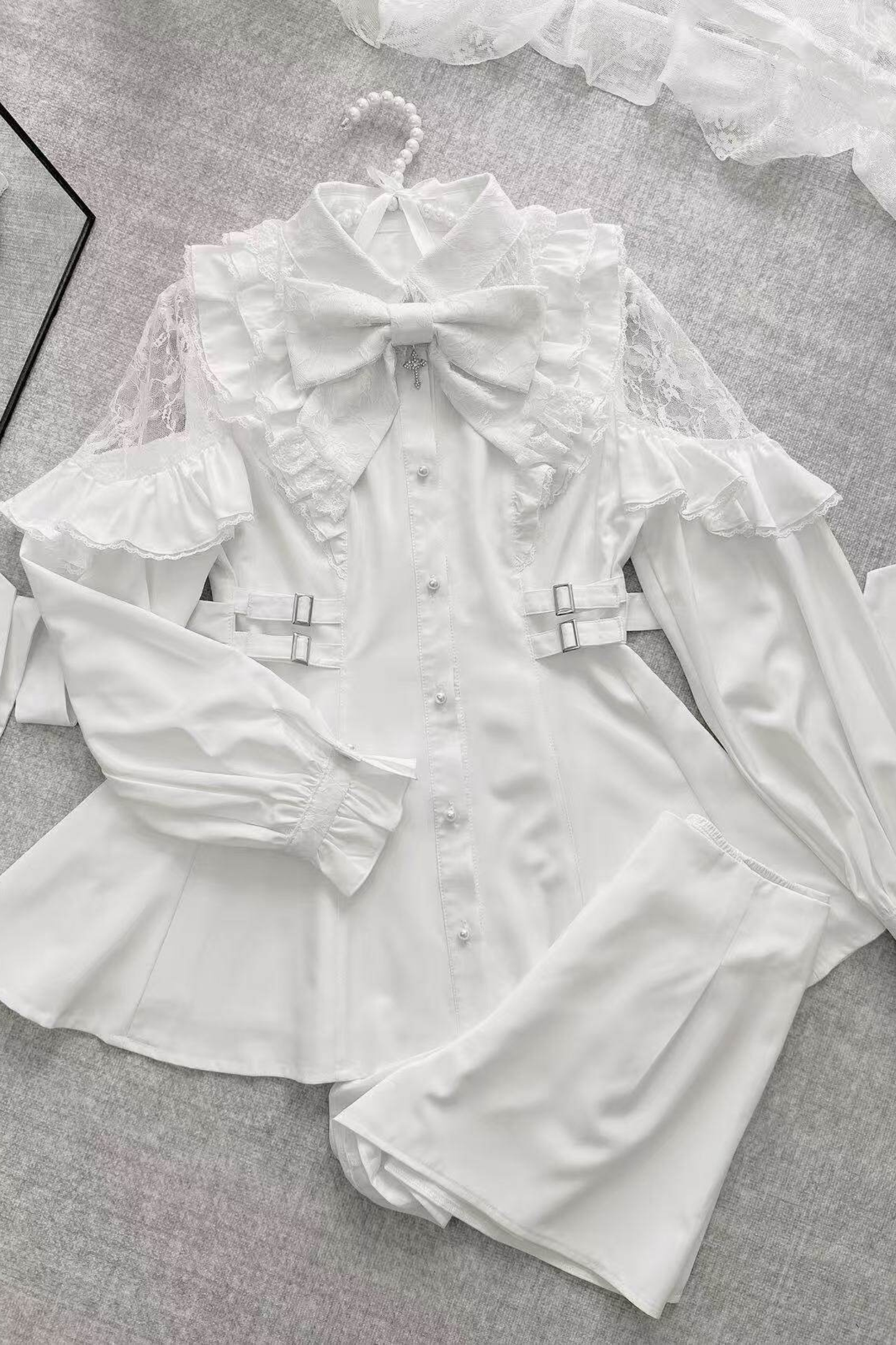 Lace Off Shoulder Design Dress + Shorts