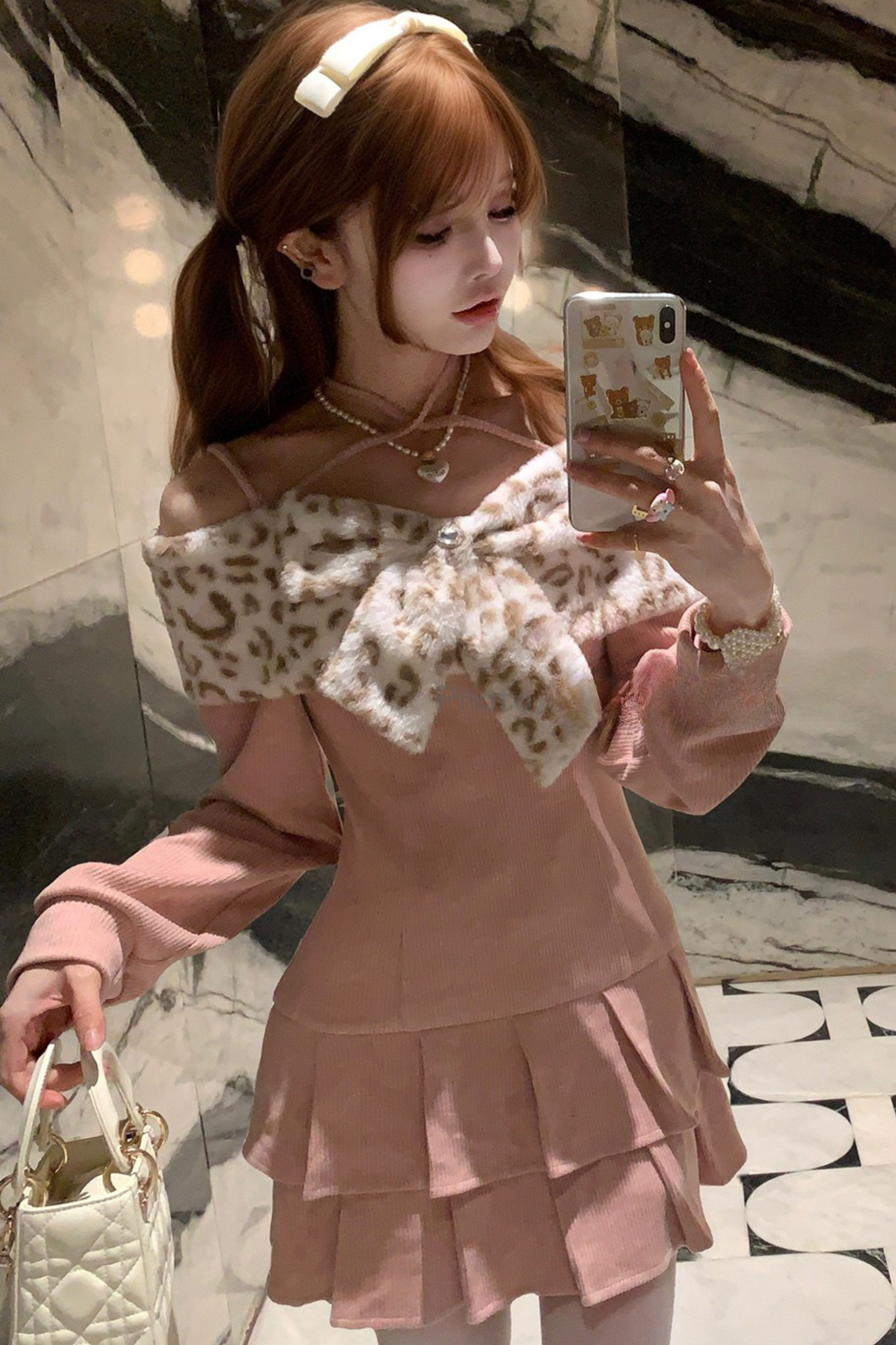 Leopard Sweet Off-shoulder Dress