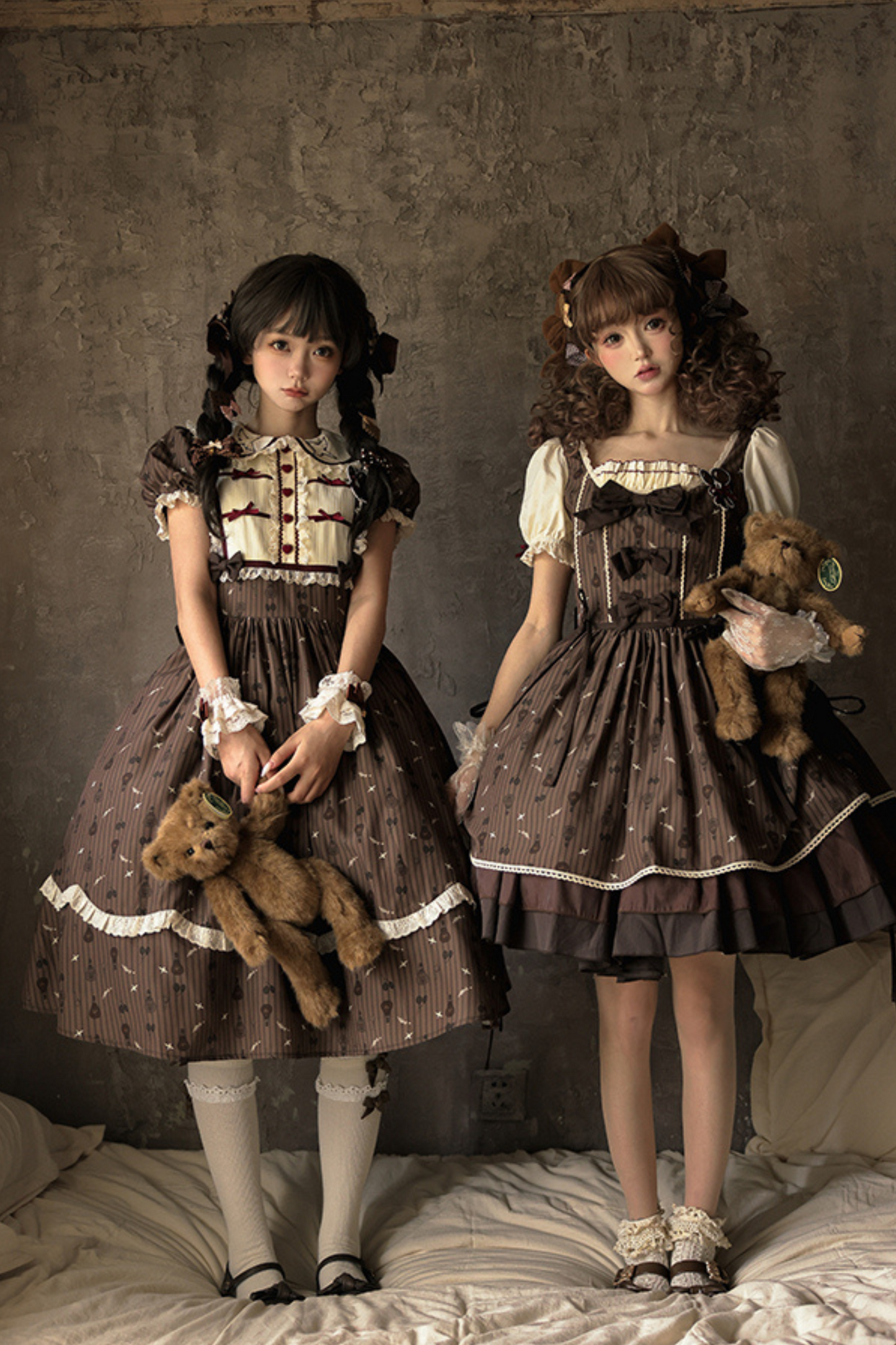Doll Collar Brown Retro Princess Lolita Dress