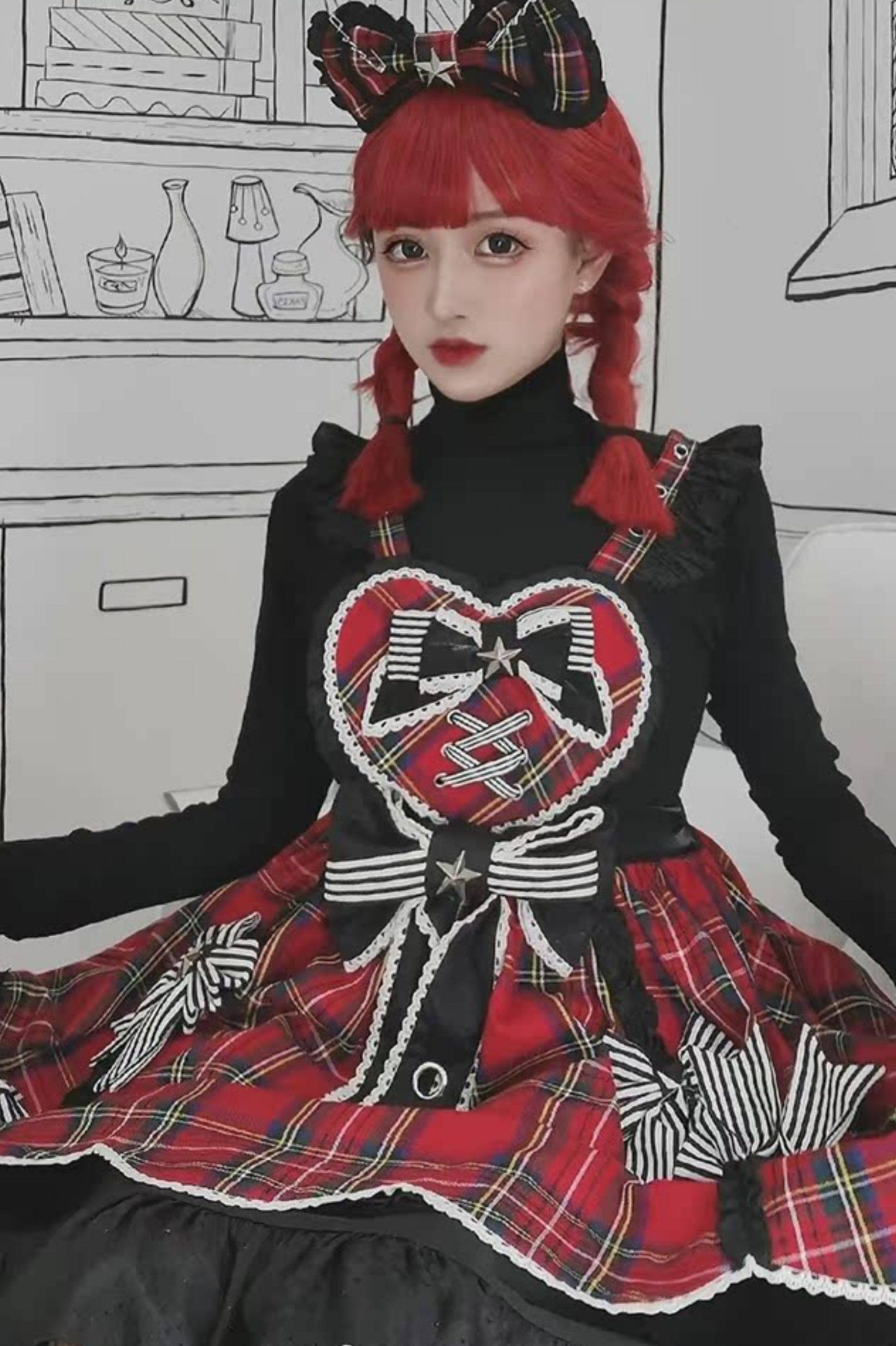 Sweetheart Rock Lolita Dress + Headband