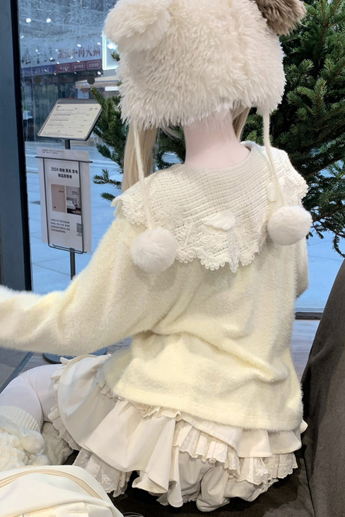 Little Feather Doll Top + Tiered Skirt + Cardigan