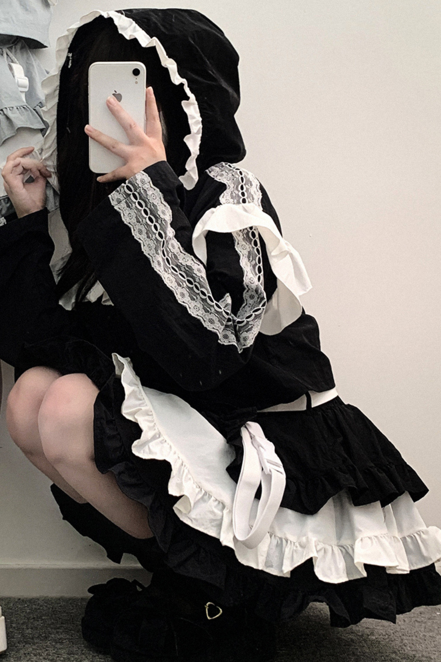 Subculture Sweet Ruffle Hooded Top + Skirt