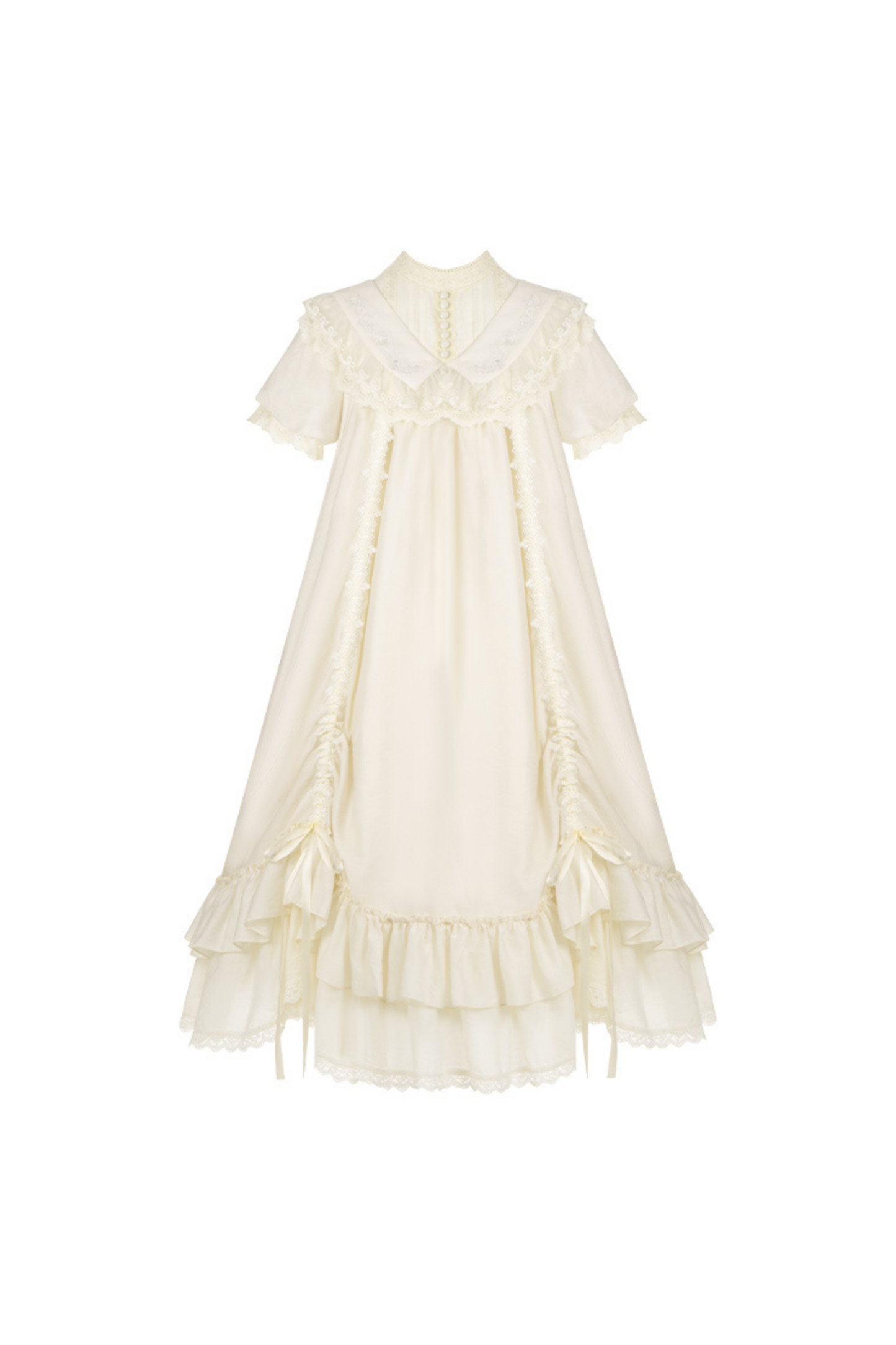 [pre-order] Rose Ruffle Lolita Dress + Dress + Belt + Brooch + Ribbon + Headband + Sleeve