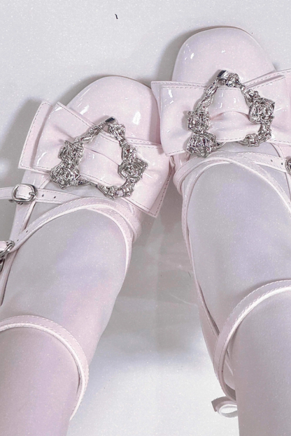 Love Buckle Crystal Heel Shoes