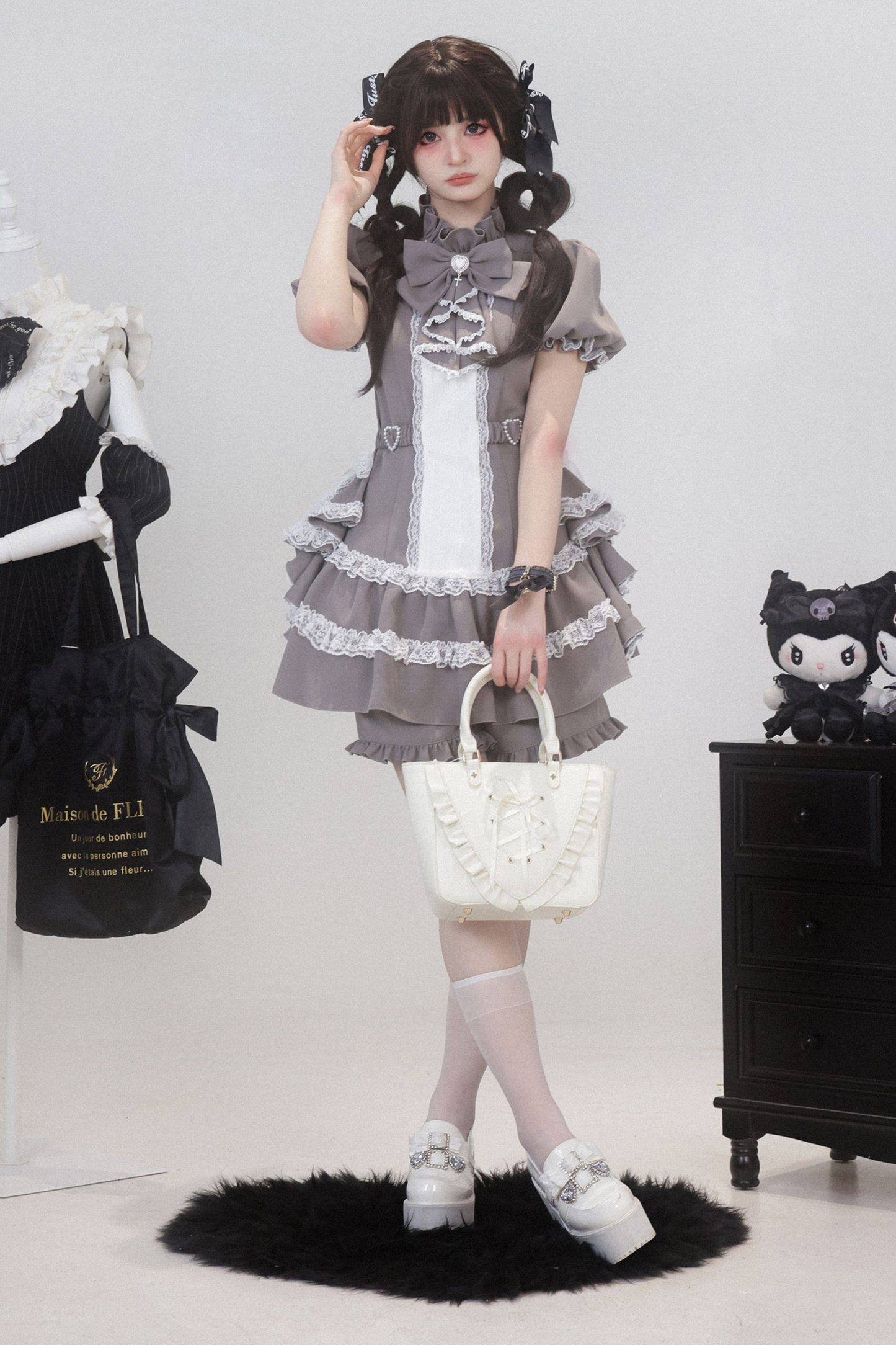 Puff Sleeve Gothic Style Top + Pants