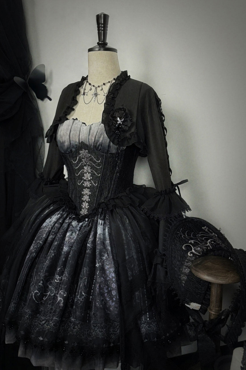 Gothic Lolita Jumper Skirt + Jacket + Skirt + Shirt + Corset + Accessories