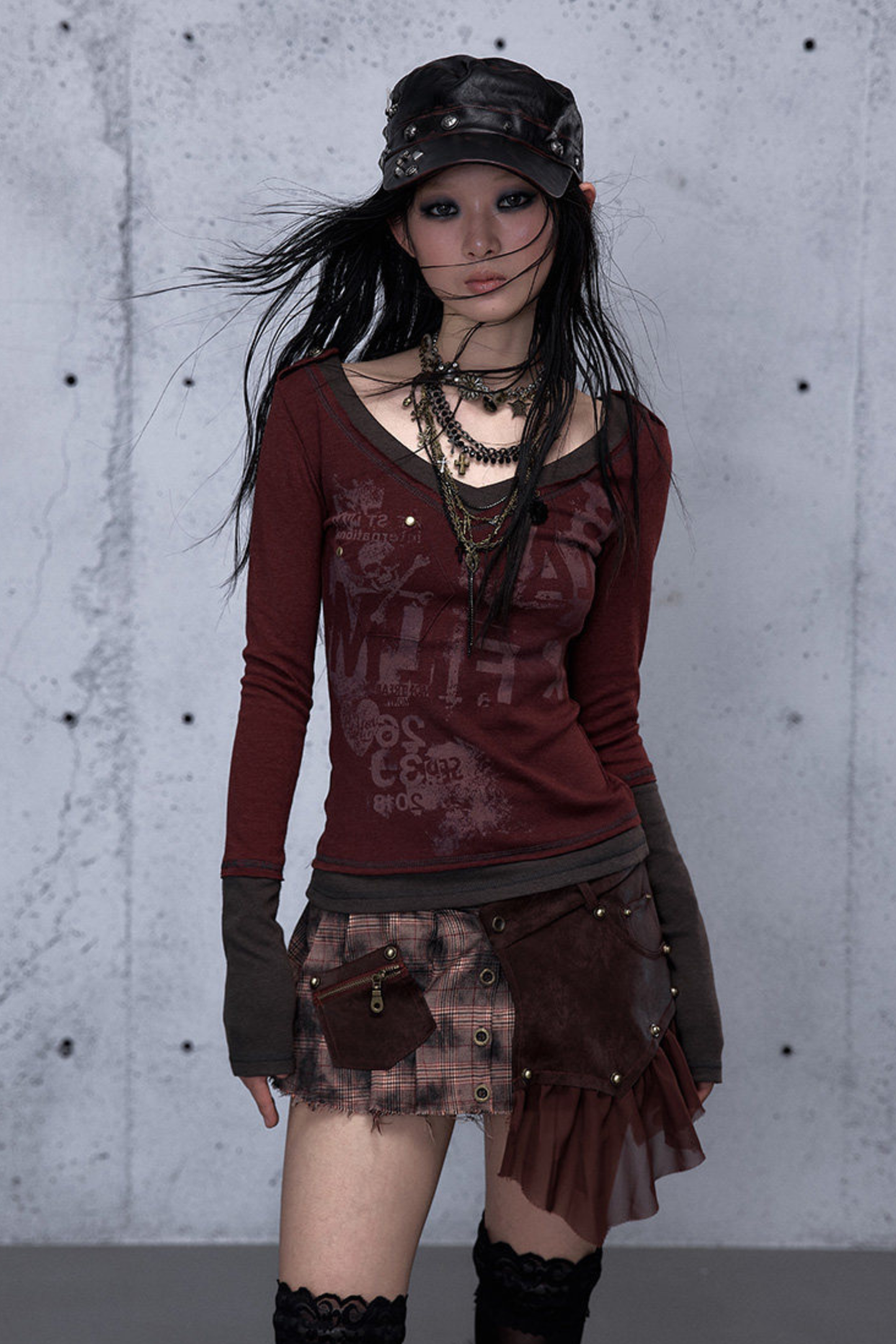 Retro Dark Patchwork Top