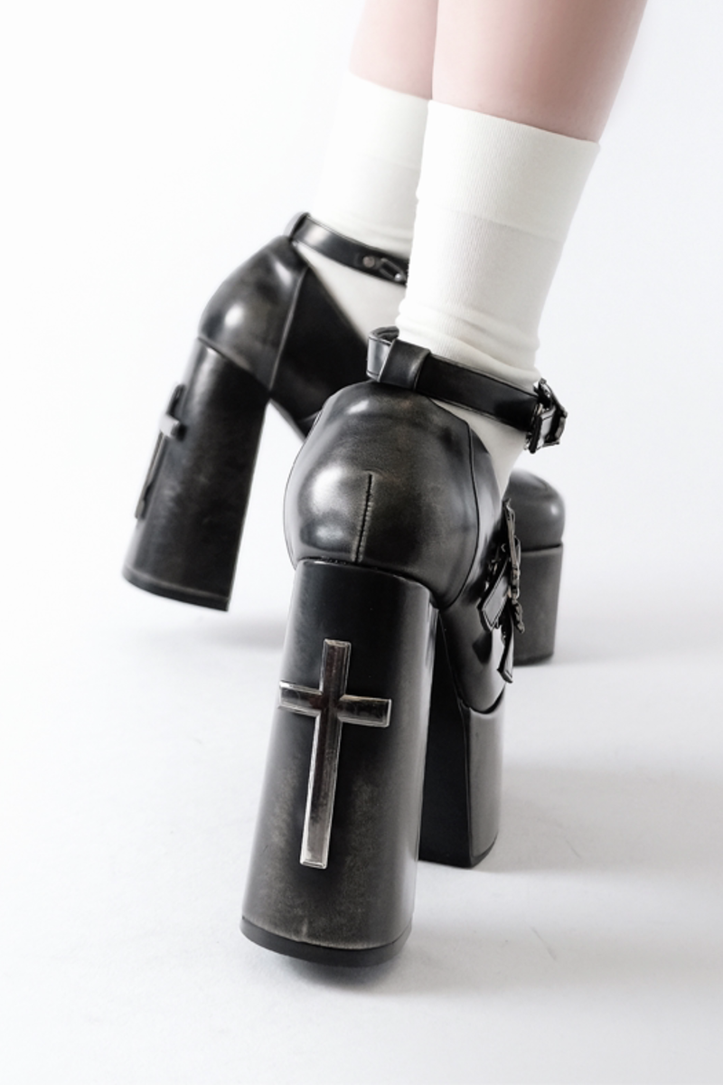 Cross Butterfly Punk High Heels