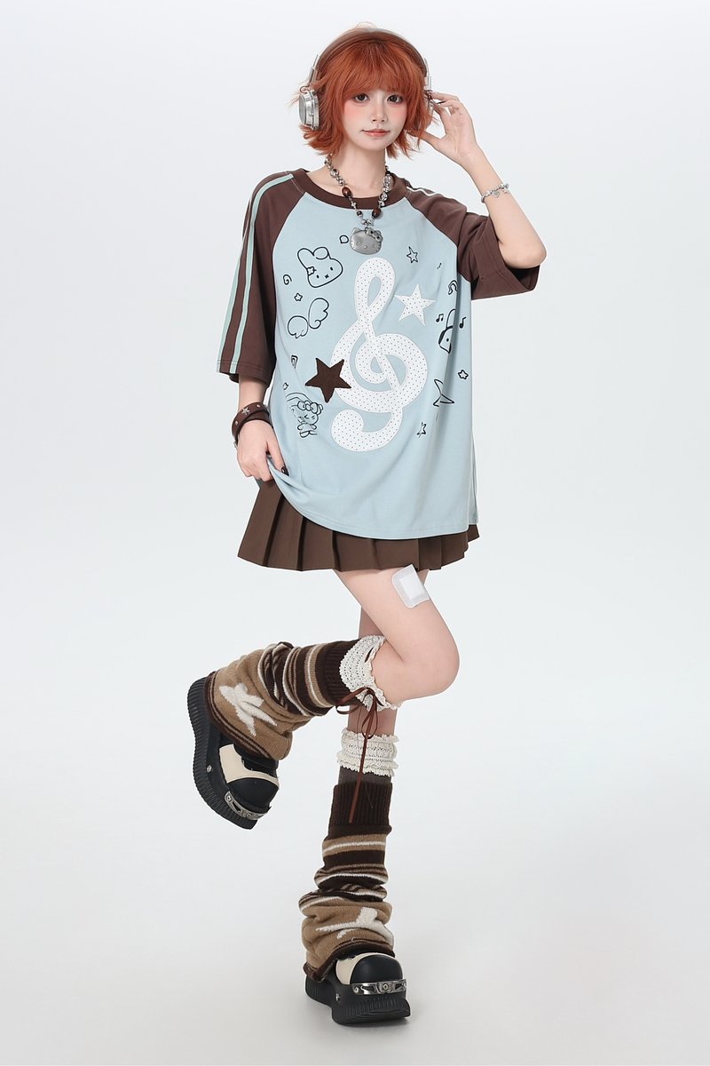 Music Raglan Oversized Top
