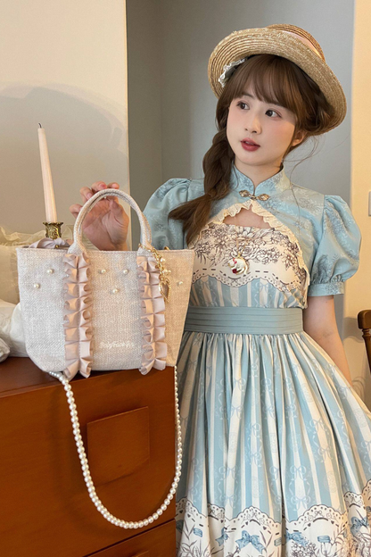 Sweetheart Pearl Ruffle Bag