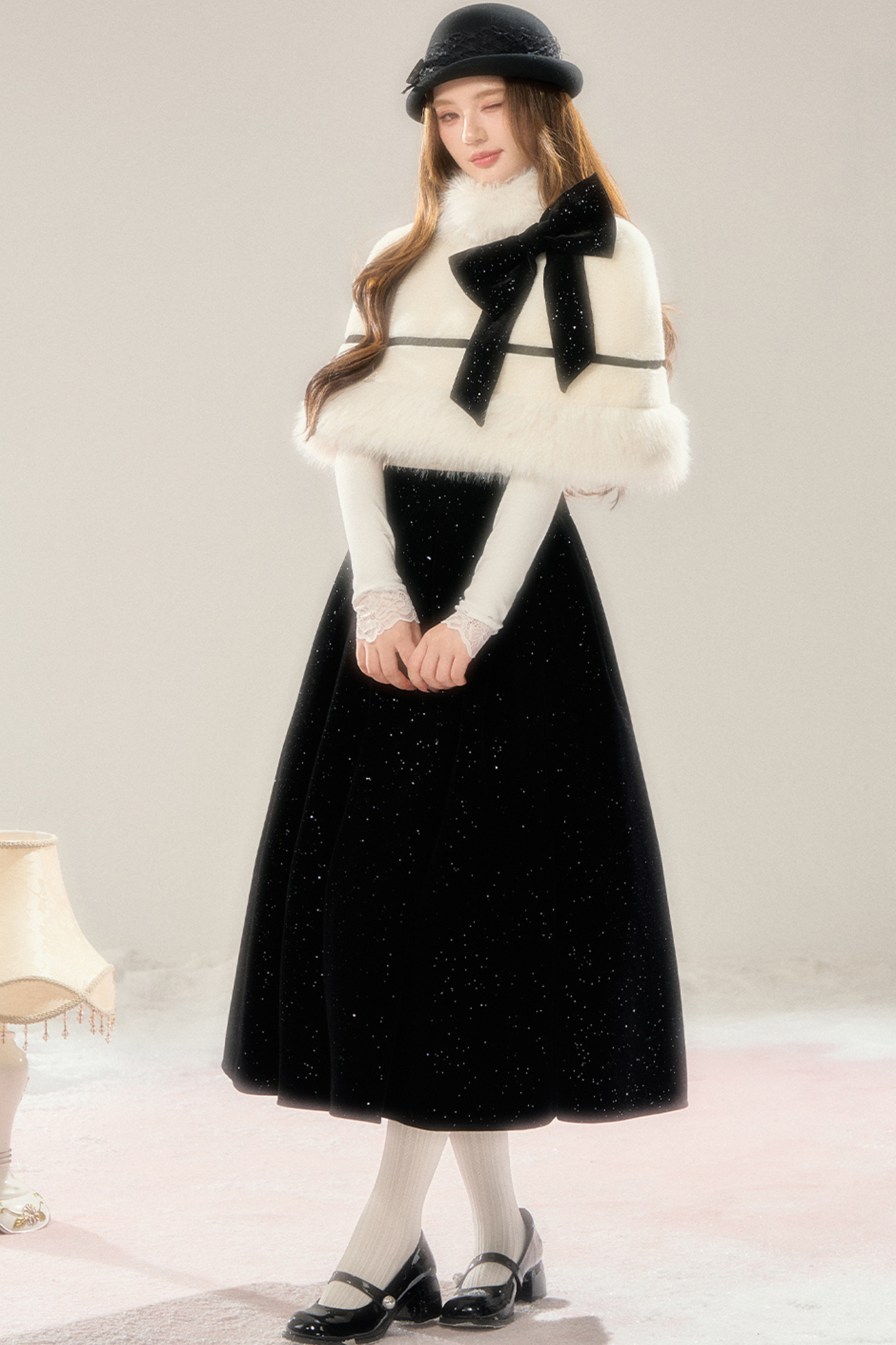 French High-end Cloak + Flared Skirt