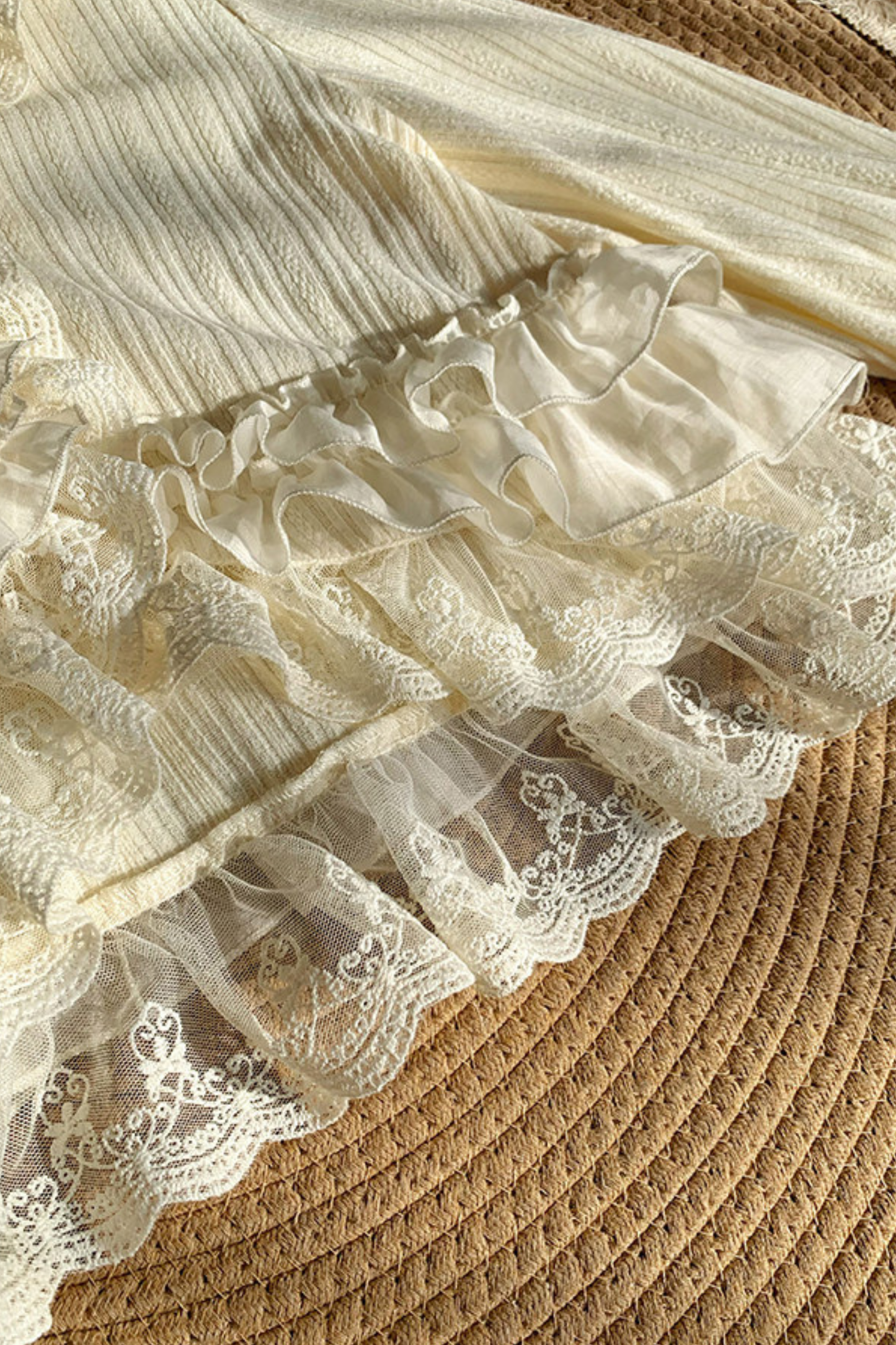 Lace Trim Knit Cardigan