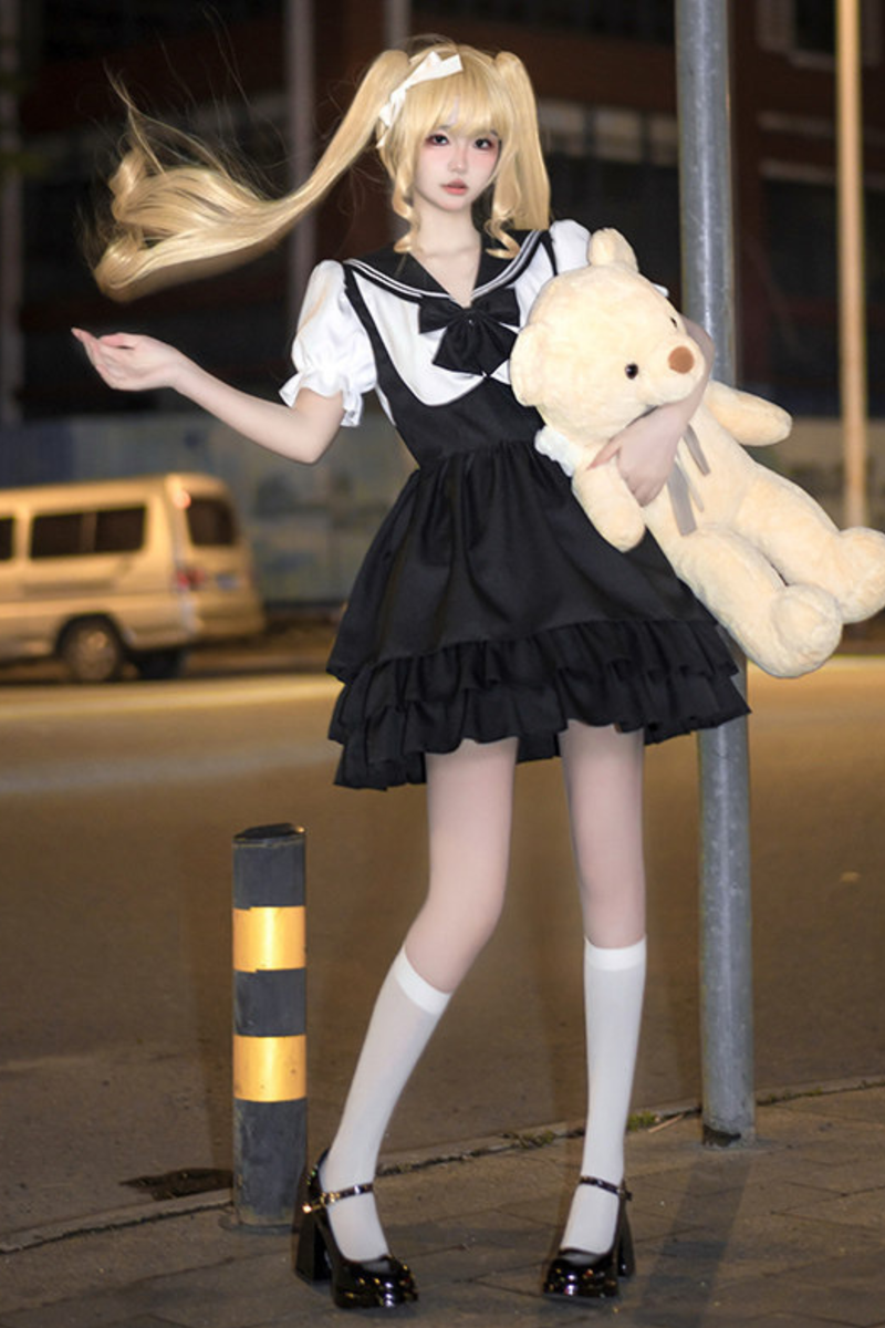 Dark Sailor Dress + Innerwear Skirt