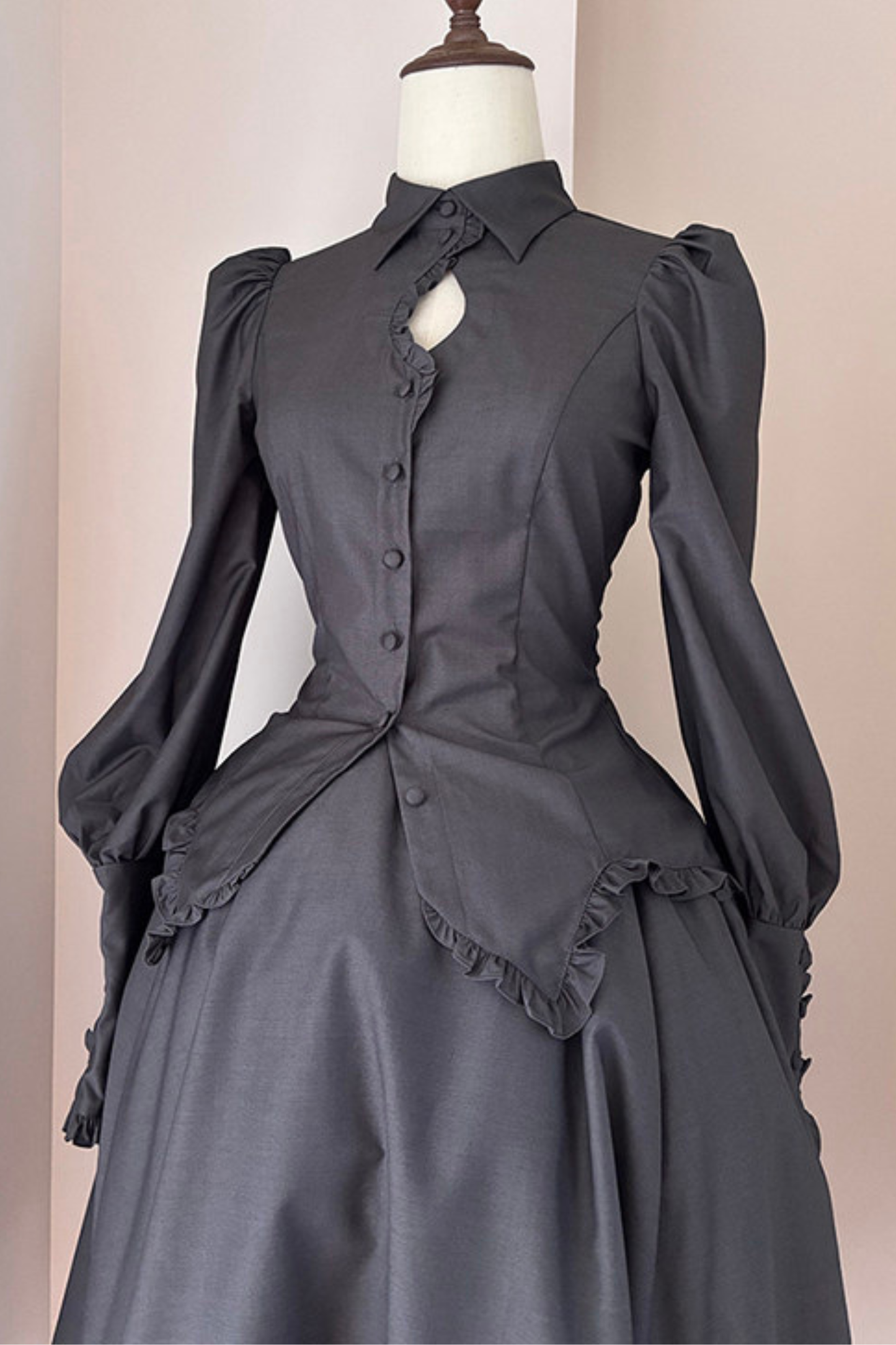 Gothic Puff Shoulder Blouse + Skirt