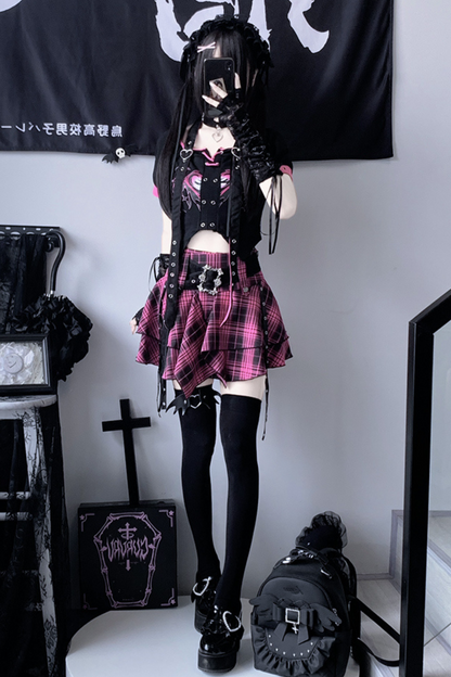 Subculture Rock Top + Plaid Skirt