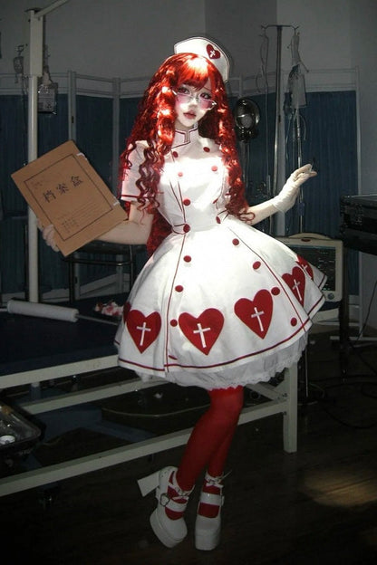 [pre-order Deadline: May 4] Heart Cross Nurse Cosplay Lolita Series Nurse Hat