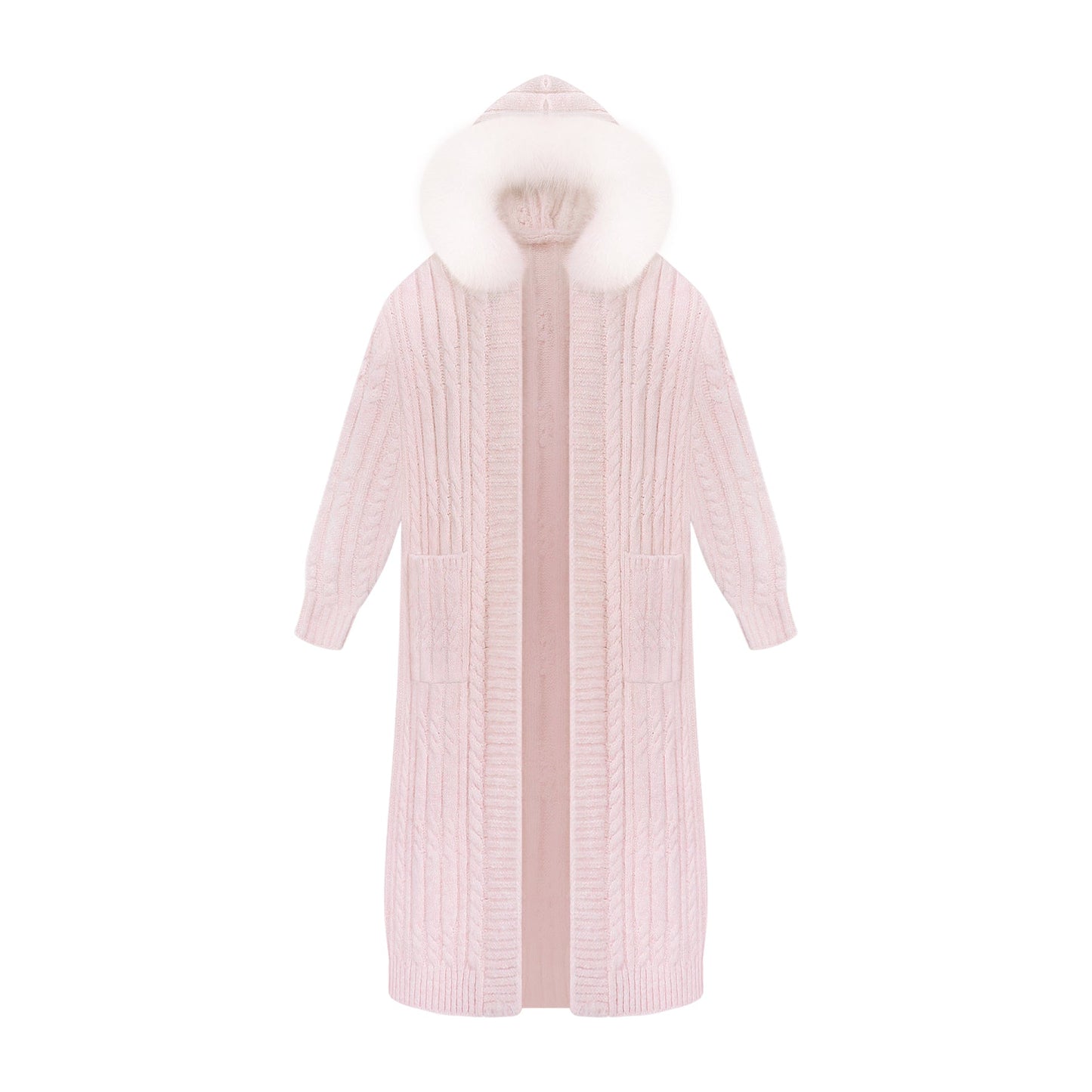 Mist Powder Knit Top + Knit Long Coat + Tiered Skirt