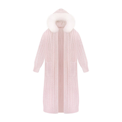 Mist Powder Knit Top + Knit Long Coat + Tiered Skirt