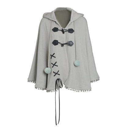 Plaid Ribbon Camisole Two Piece Jacket + Cape Coat + Skirt