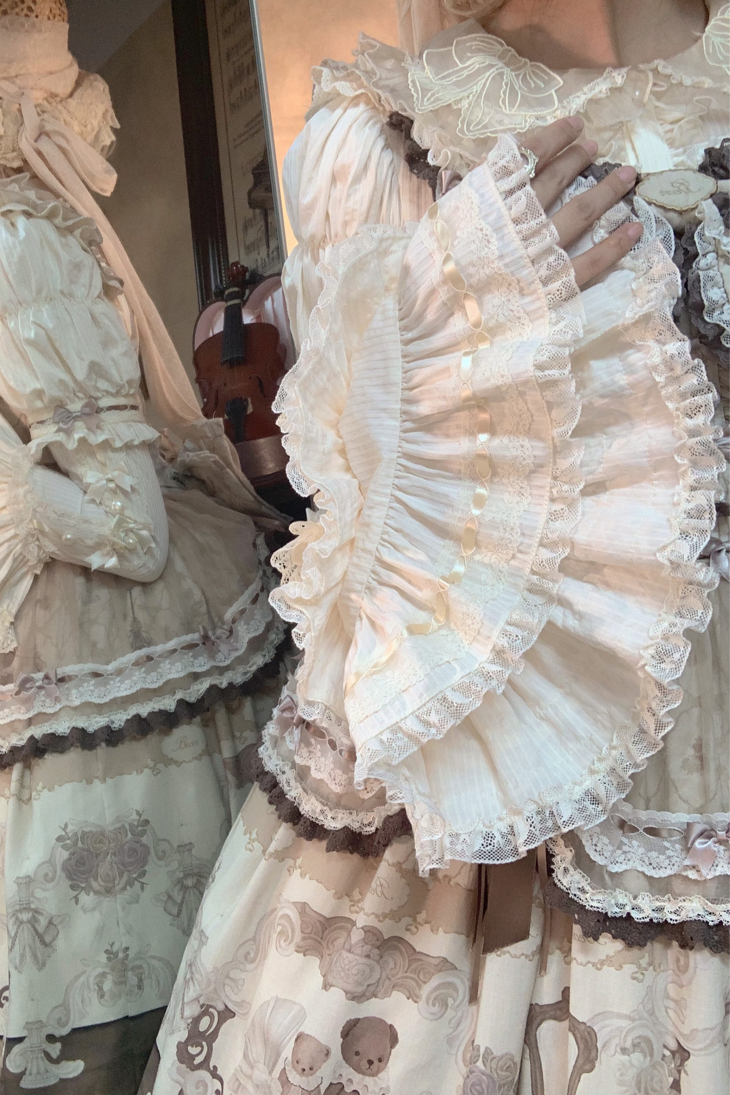 Briana Bear Print Dream Doll Lolita Dress + Jsk + Skirt + Shirt + Petticoat