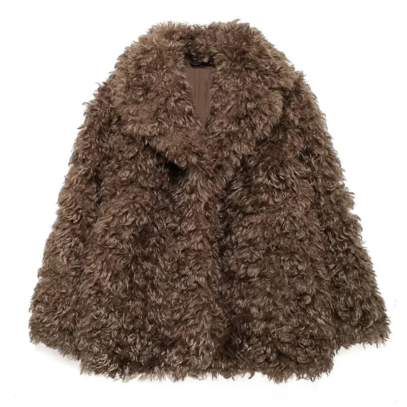 Fluffy Overcoat Brown
