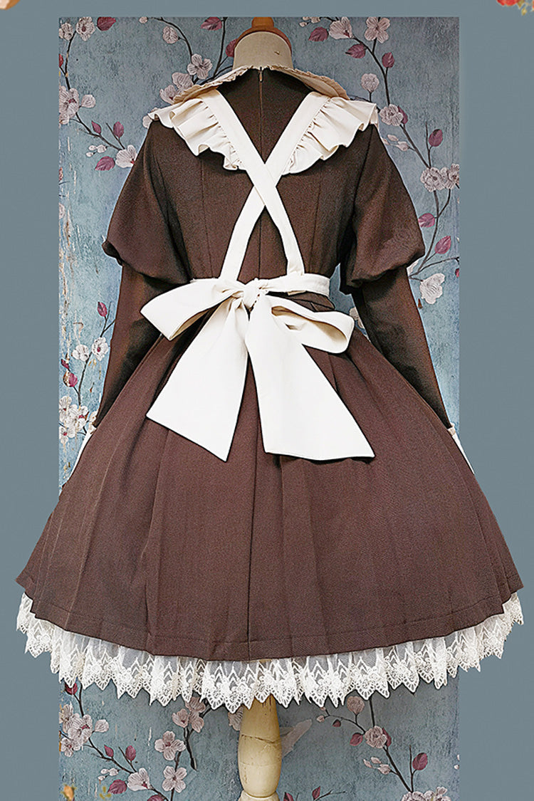 [violent Maid] Long Puff Sleeves Bowknot Classic Lolita Dress 2 Colors