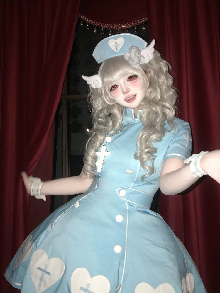 [pre-order Deadline: May 4] Heart Cross Nurse Cosplay Lolita Dress