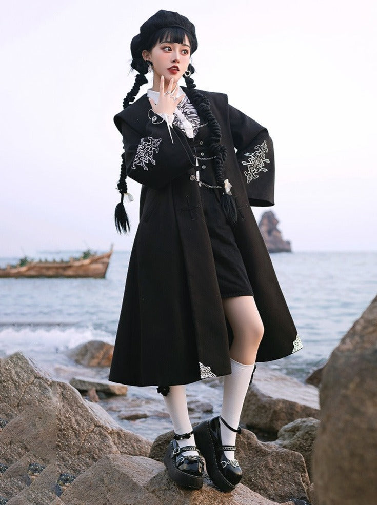 Coat Vest Dark Gothic Wool Cape Jacket Handsome Lolita Design