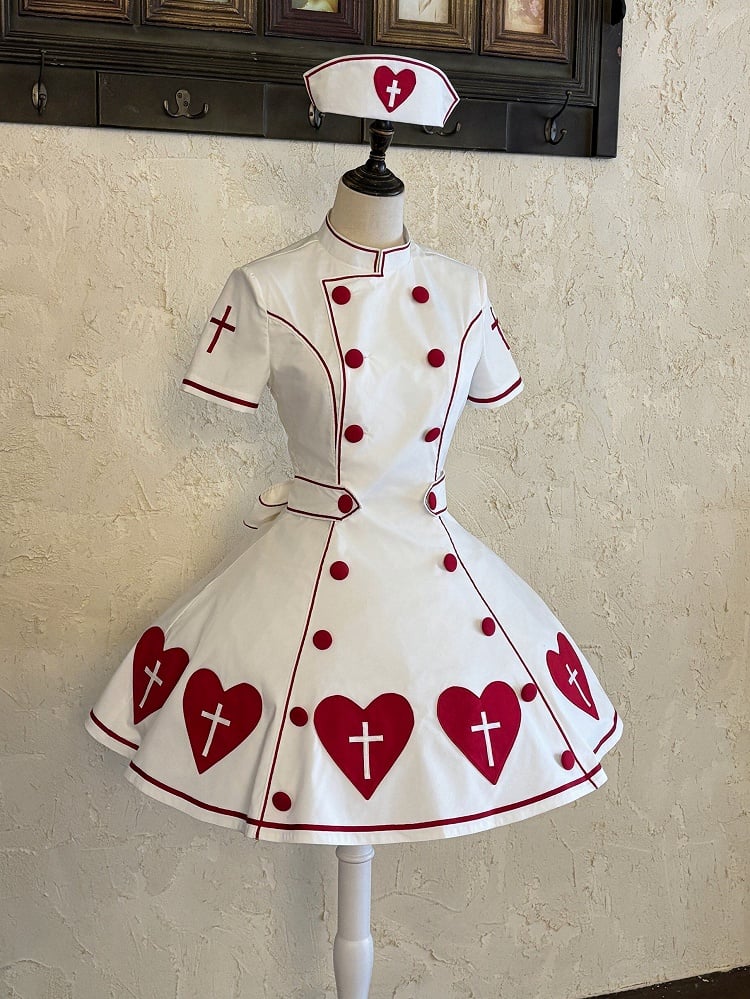 [pre-order Deadline: May 4] Heart Cross Nurse Cosplay Lolita Dress