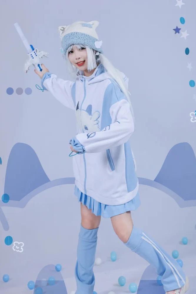 [angel Style] Aqua Color Dragon Baby Loose Jacket + Long Sleeve T-shirt + Bottoms + Leg Warmers