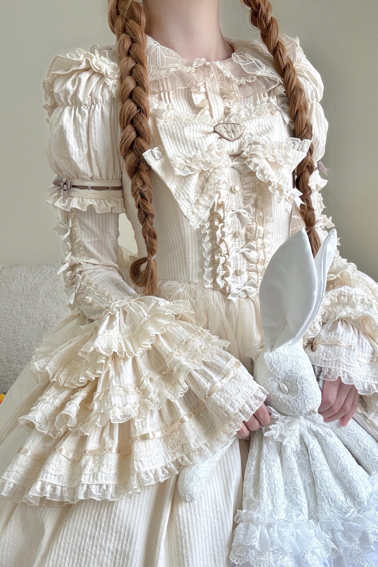Briana Bear Print Dream Doll Lolita Dress + Jsk + Skirt + Shirt + Petticoat