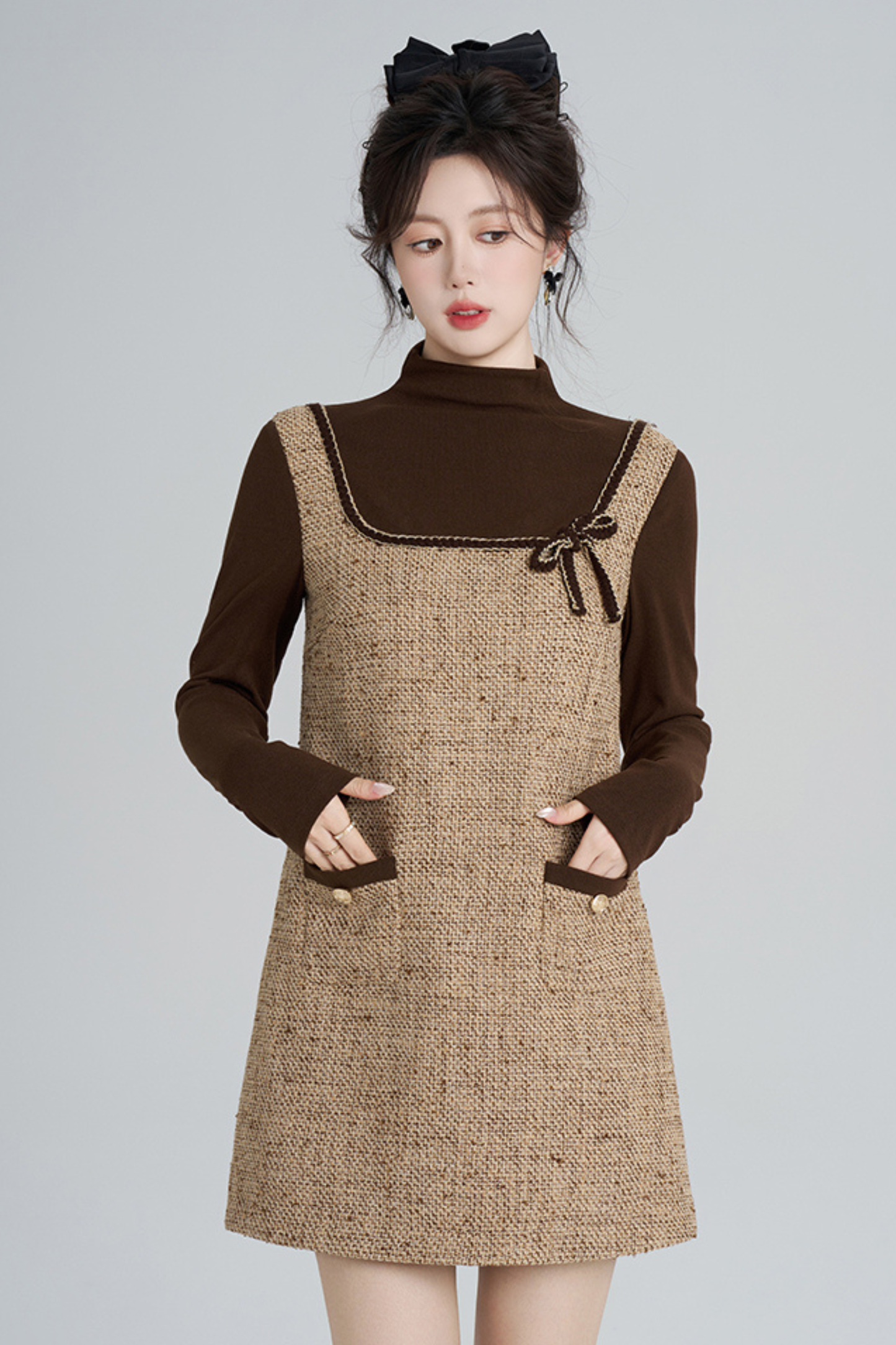 Coffee Colored Preppy Dress