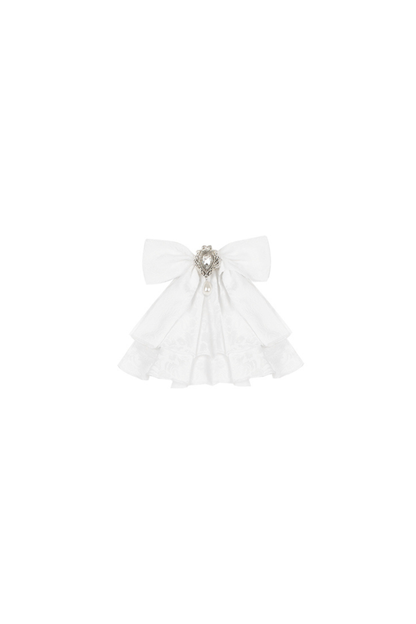 White Gothic Gemini Lolita Dress + Corset + Ribbon + Headband + Veil