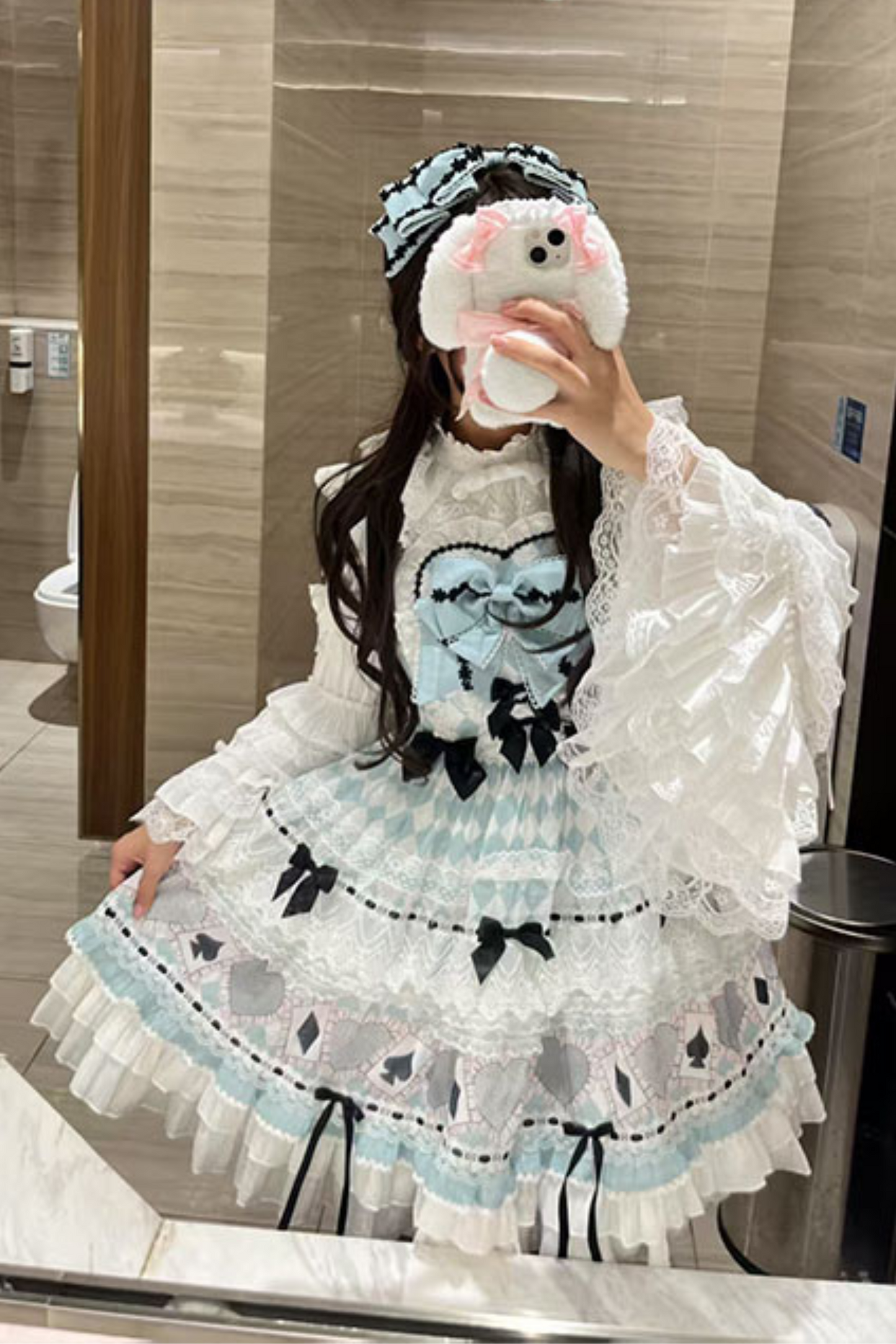 [pre-order] Mint Sweet Suspender Dress + Headband + Big Ribbon