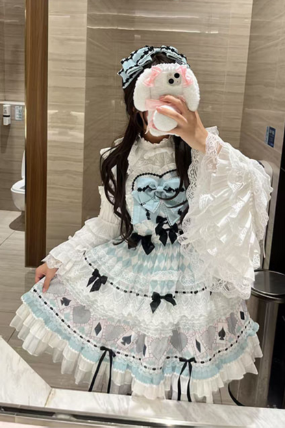 [pre-order] Mint Sweet Suspender Dress + Headband + Big Ribbon