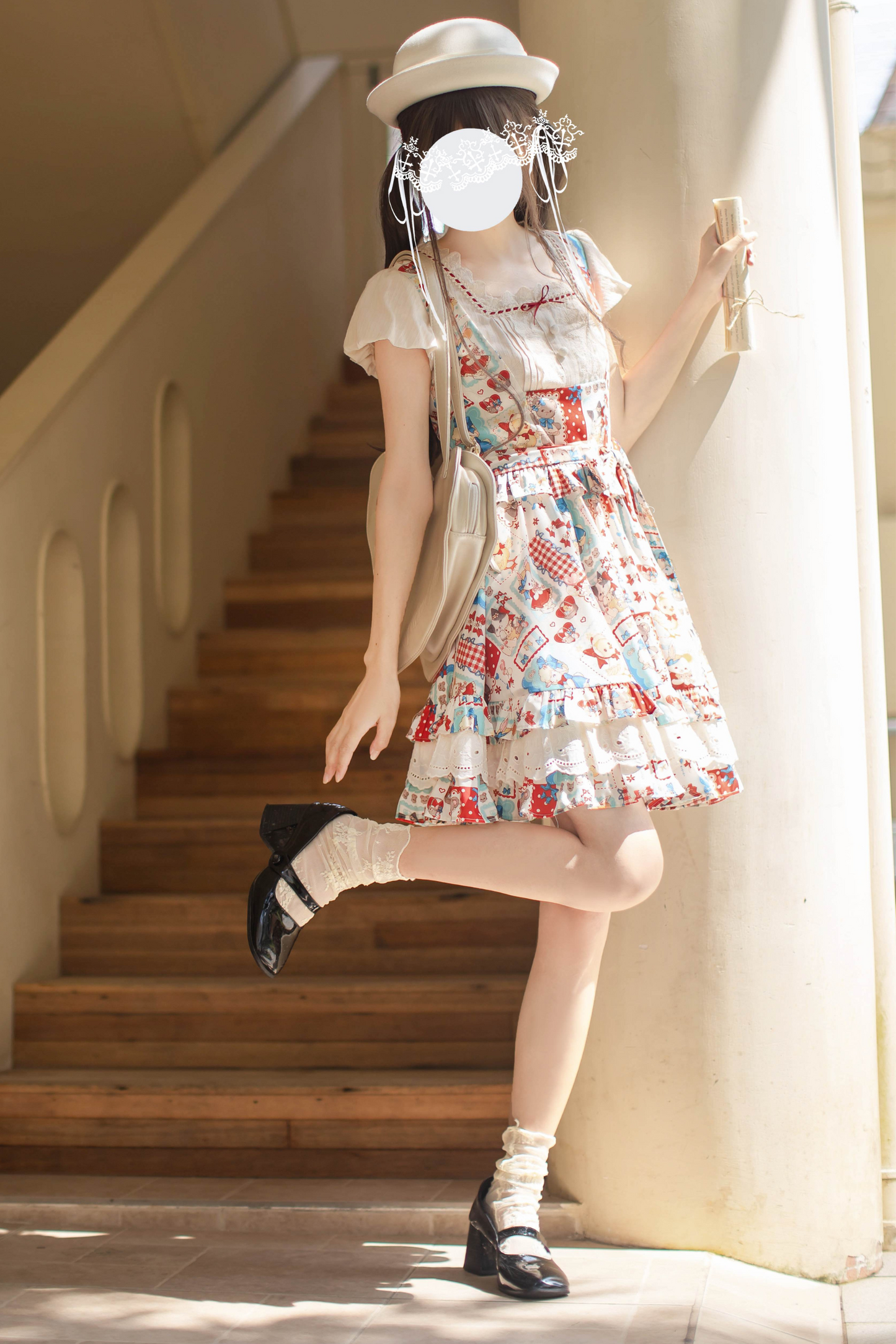 Pre-order Item] Retro Pop Suspender Vest Skirt + Shirt