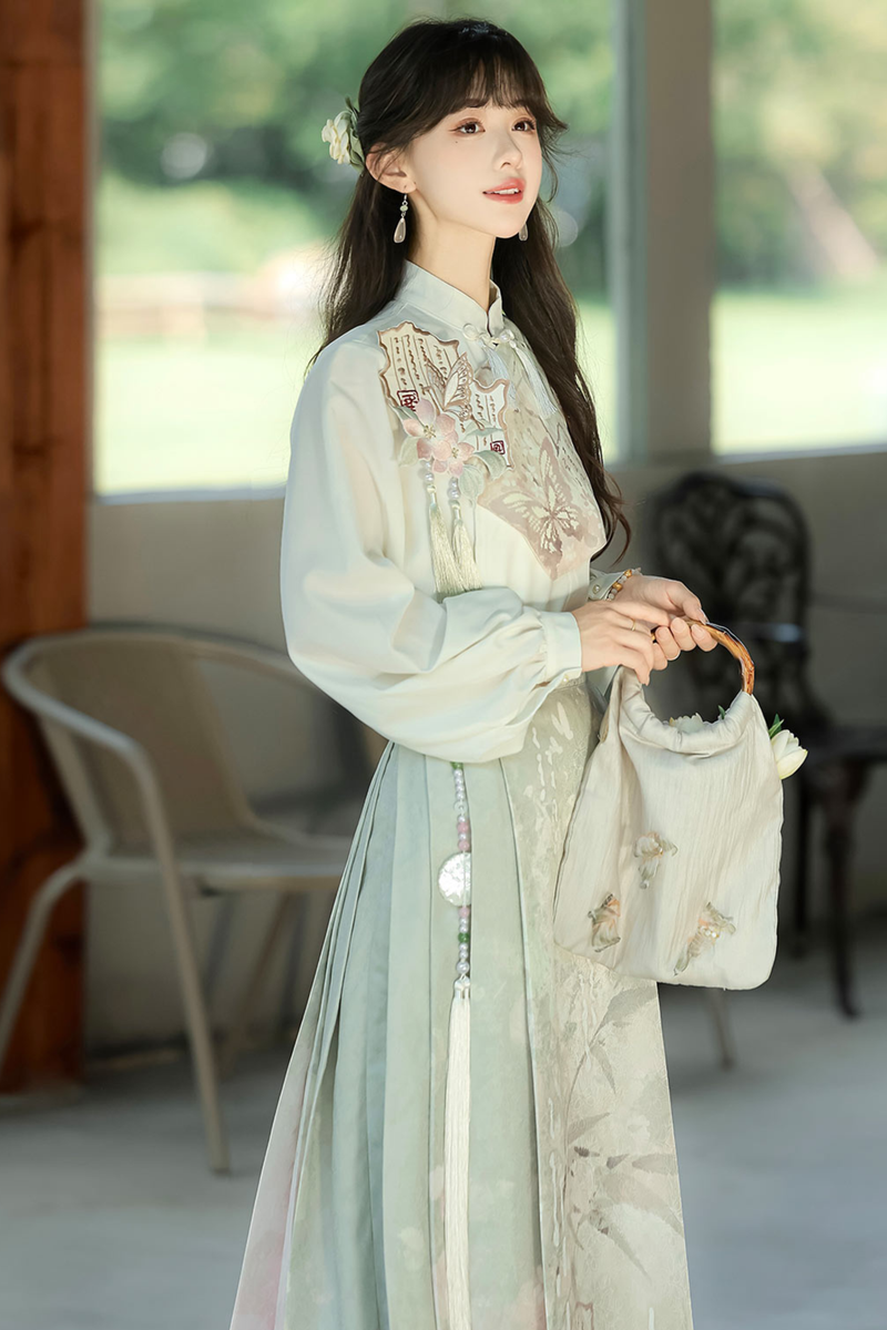 Retro China Top + Long Skirt