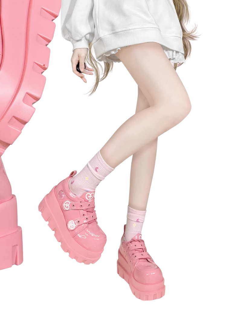 Punk Love Cross Macaron Subculture Platform Shoes