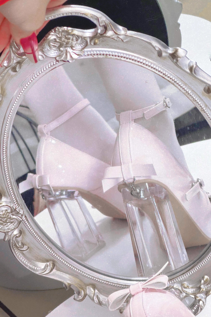 Love Buckle Crystal Heel Shoes